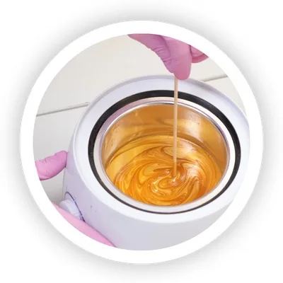 Hard wax used for sensitive area waxing